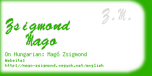 zsigmond mago business card